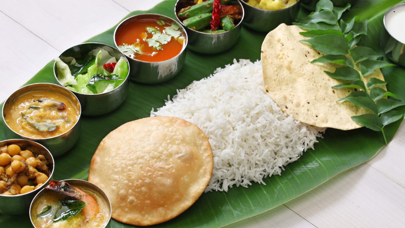 Crispy masala dosa served with coconut chutney and sambar